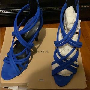 Stripped sandals blue color one time used.